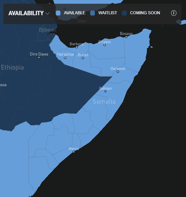 Starlink oo internet-keeda laga helayo  gudaha Soomaaliya