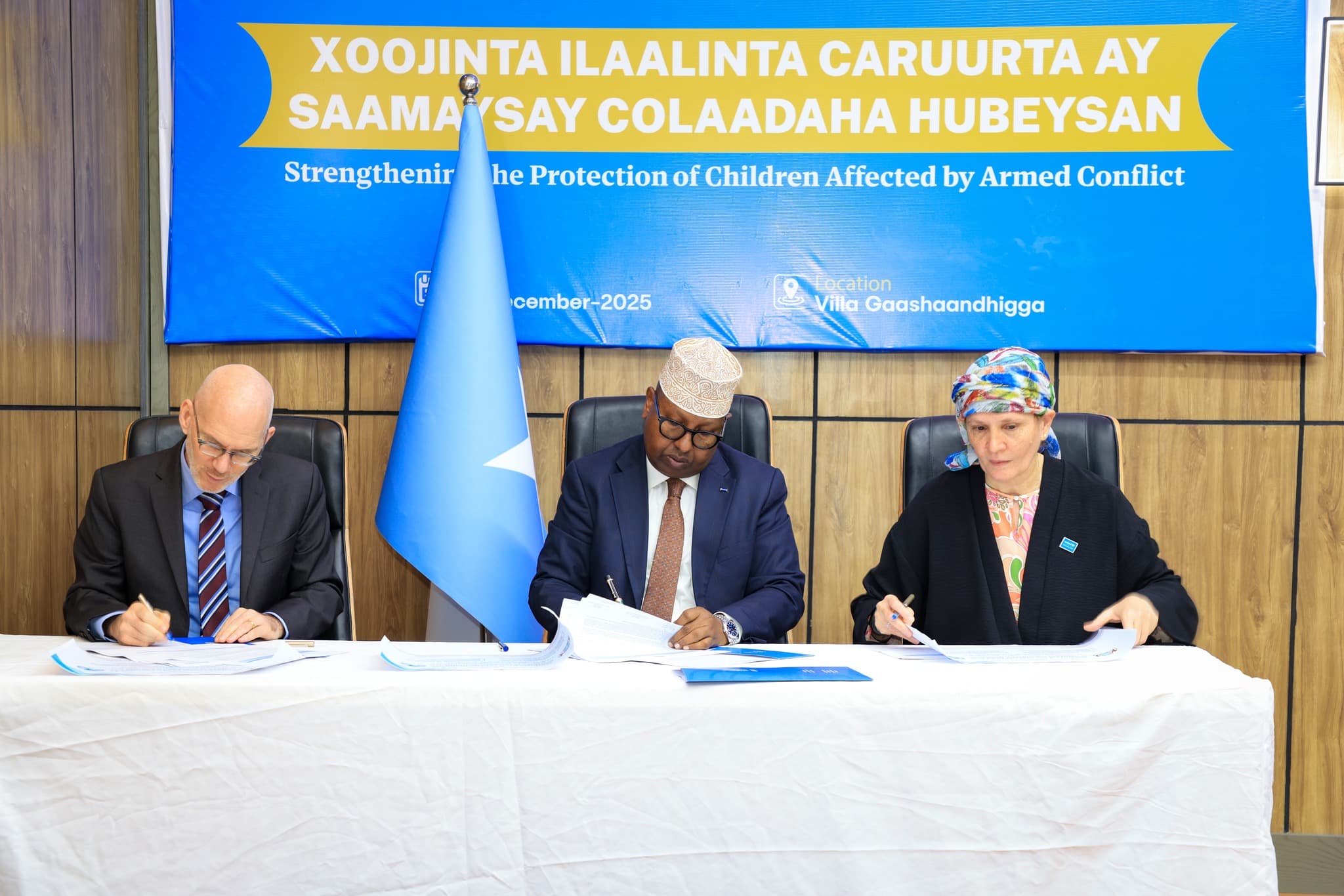 Soomaaliya iyo Qaramada Midoobay oo kala saxiixaday qorshe howleed lagu ilaalinayo ccarruurta 