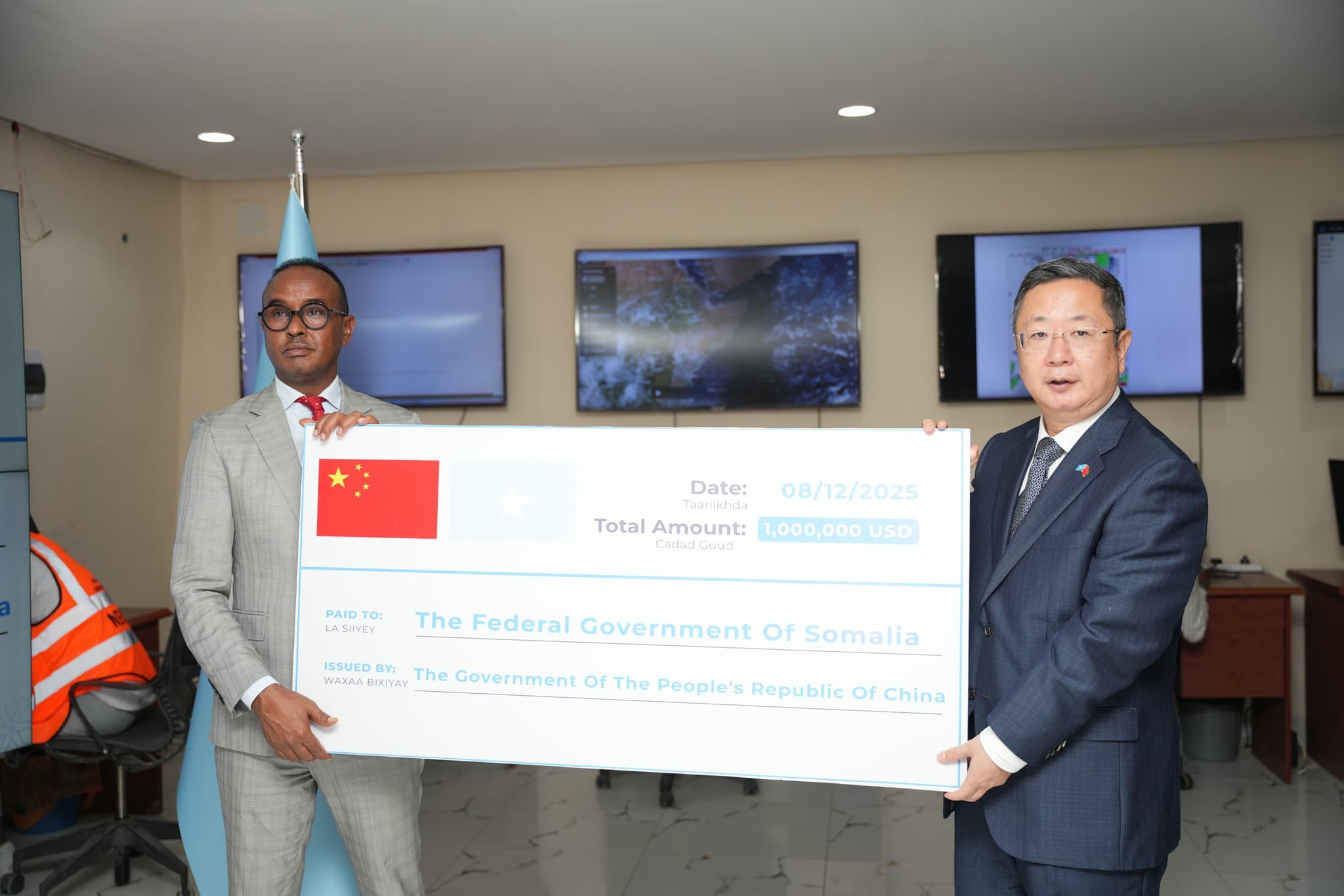 Shiinaha oo Soomaaliya ku wareejiyay $1 milyan si loo xoojiyo gurmadka bini’aadantinimo