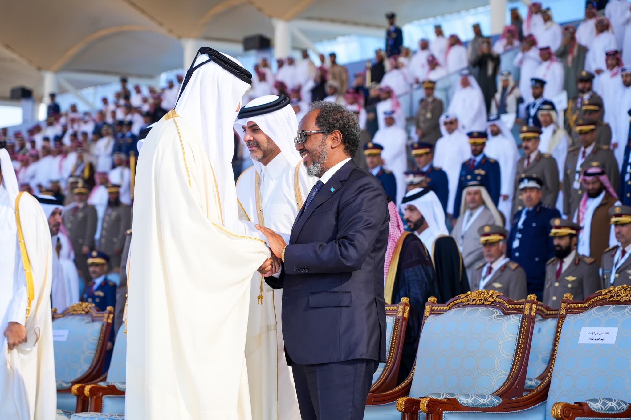 M/weyne Xasan iyo Amiirka Qatar oo tababar usoo xiray ciidamo cirka ah