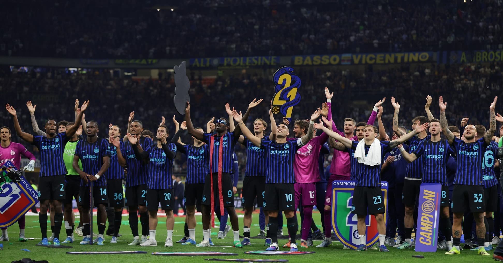 Inter oo hanatay horyaalka Talyaaniga markii 21-aad