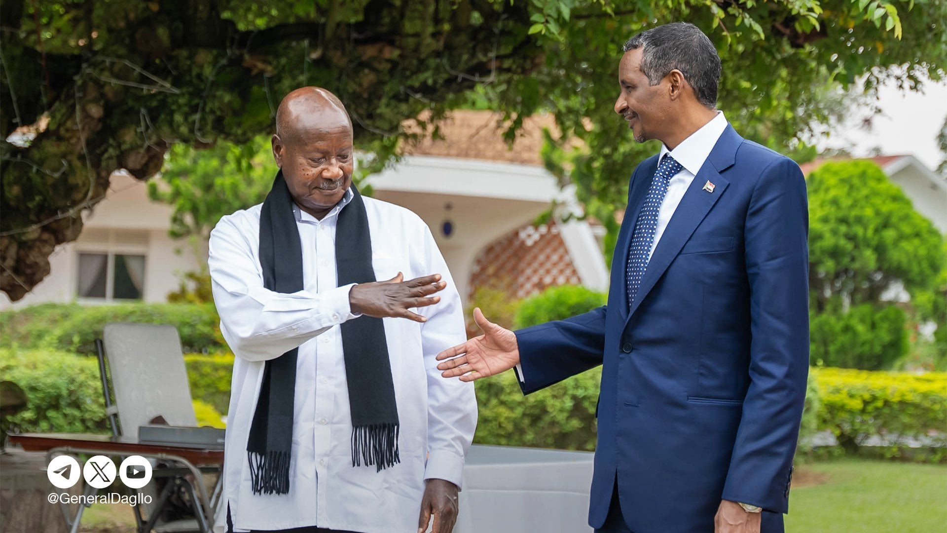 Madaxweynaha Uganda iyo hoggaamiyaha RSF oo ka wada hadlay xaaladda Suudaan