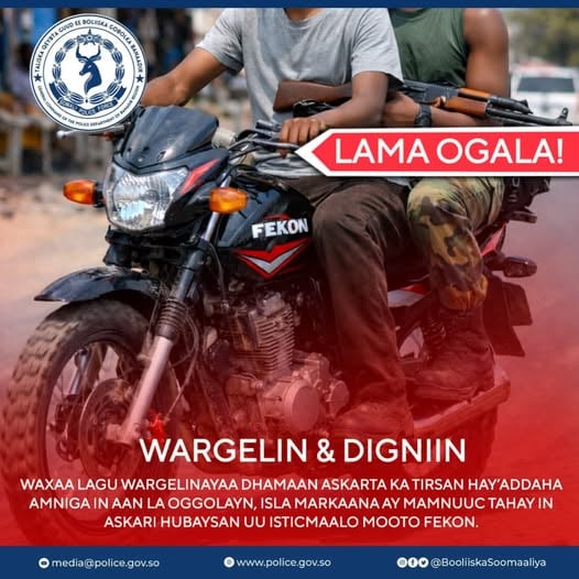 Muqdisho.. Askarta hubeysan oo laga mamnuucay adeegsiga mootooyinka “Fekon”