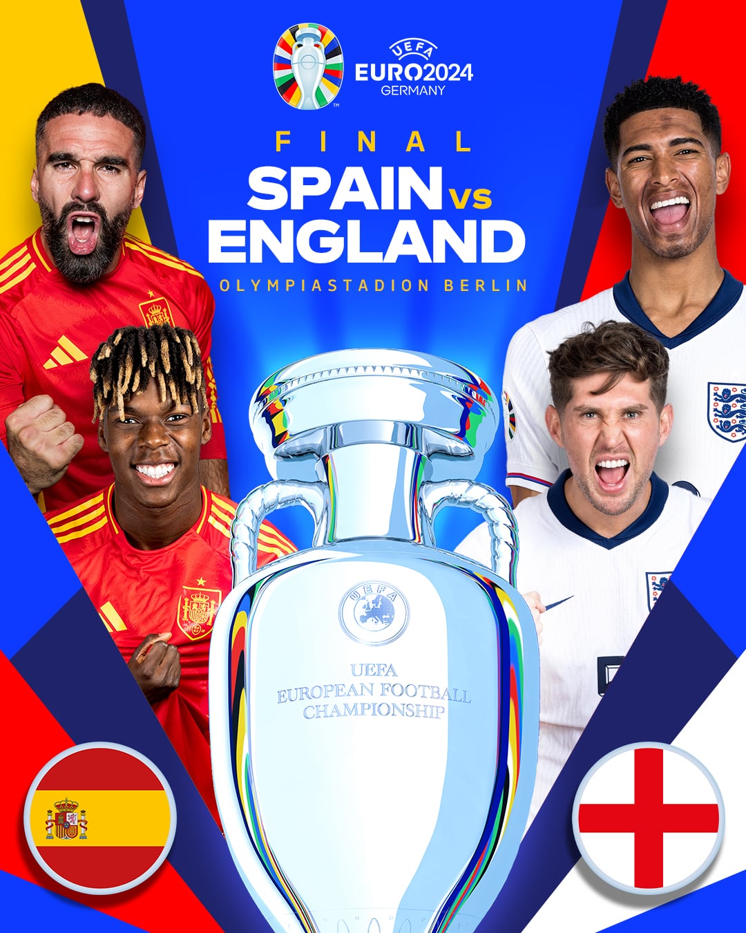 Spain mise England: yaa qaadi doona caawa koobka qaramada Yurub?