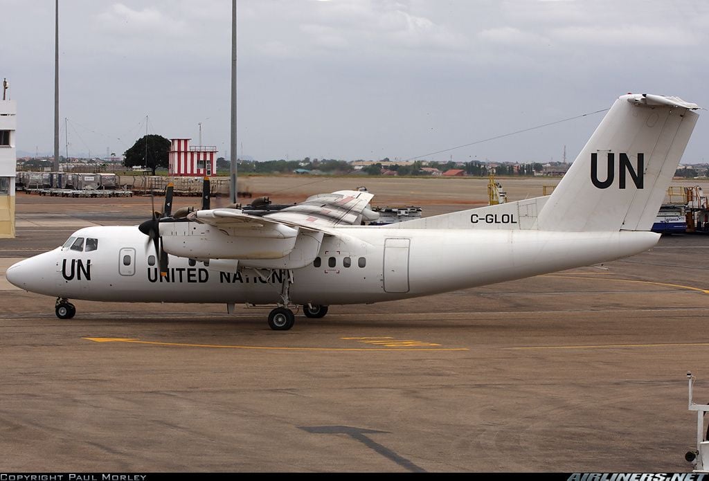 Diyaarad Qaramada Midoobay leedahay oo ku degtay Muqdisho.