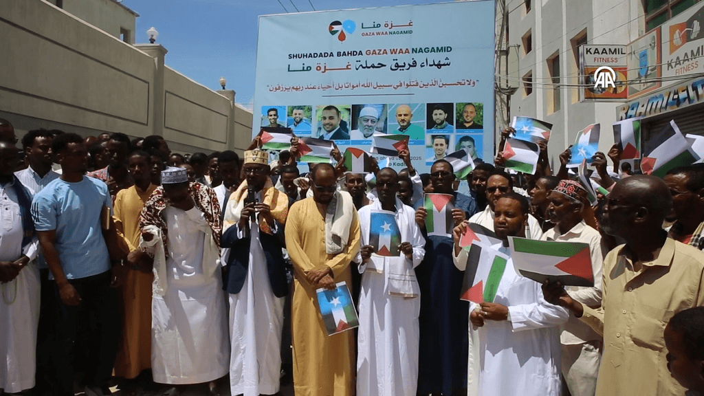 Mudaharaadyo lagu taageerayo xabbad-joojinta Gaza oo ka dhacay Muqdisho 