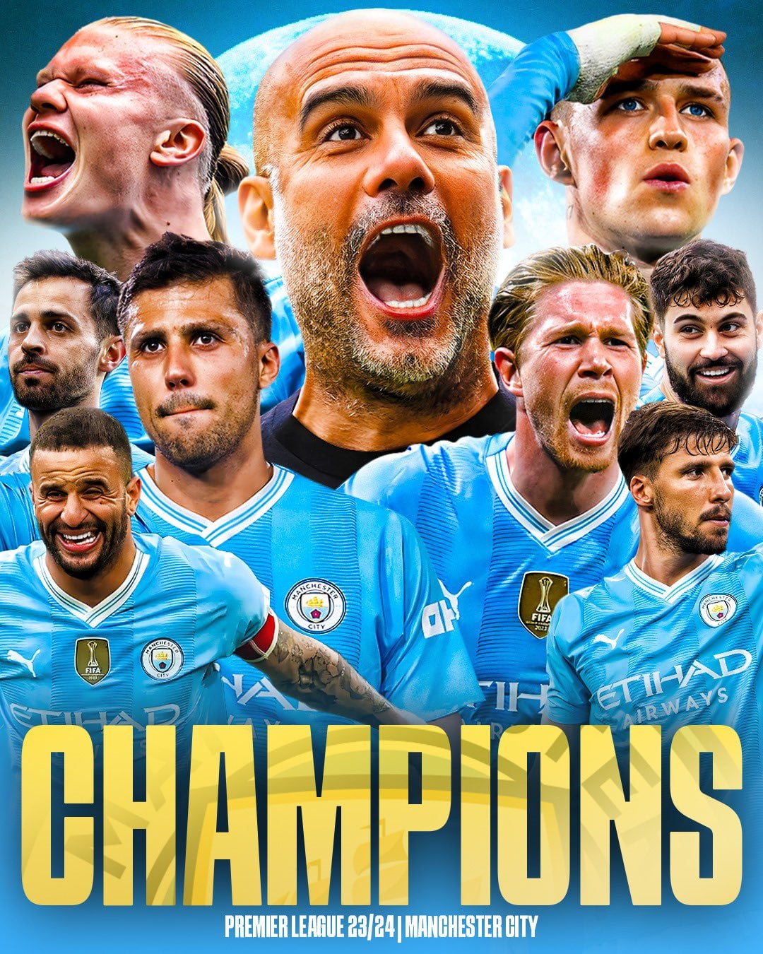 Manchester City oo markii 4-aad oo xiriir ah ku guuleysatay Premier League
