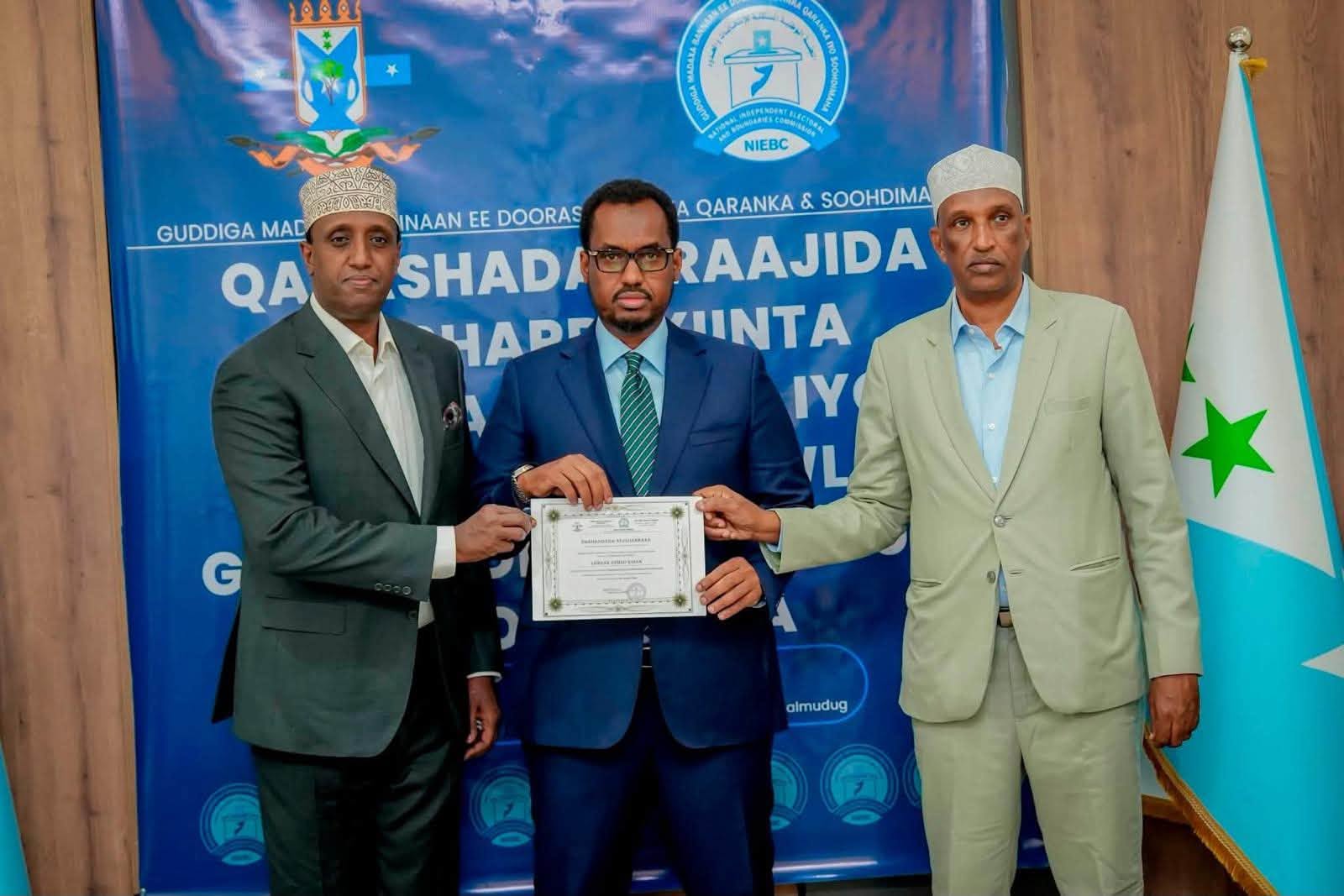 Liibaan Axmed Xasan oo la guddoonsiiyay shahaadada musharraxnimada Hoggaanka Galmudug 