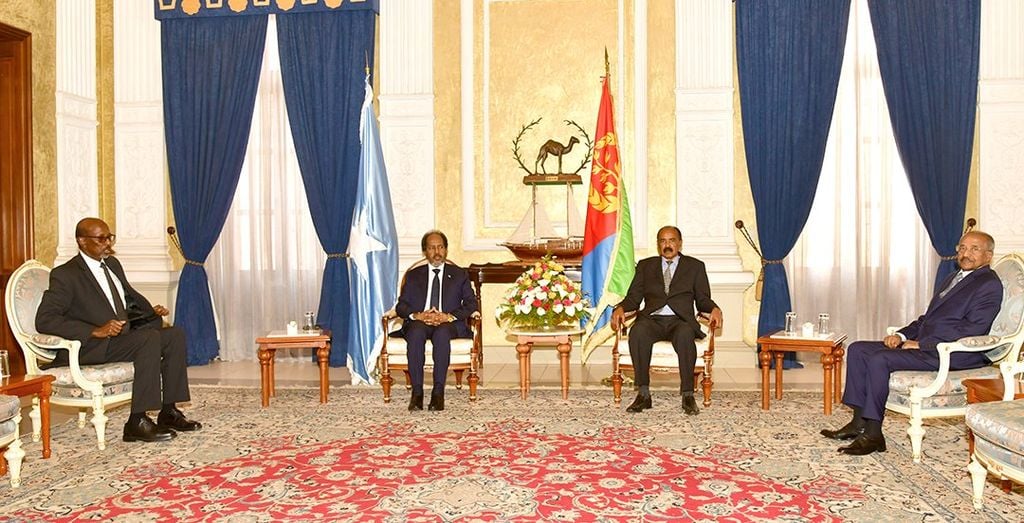 Xasan Sheekh oo ka degay Asmara xilli uu Gobalku galay xiisad cusub