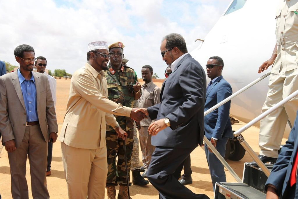 Madaxweynaha Soomaaliya Xasan Sheekh Maxamud oo ku Wajahan Kismaayo.