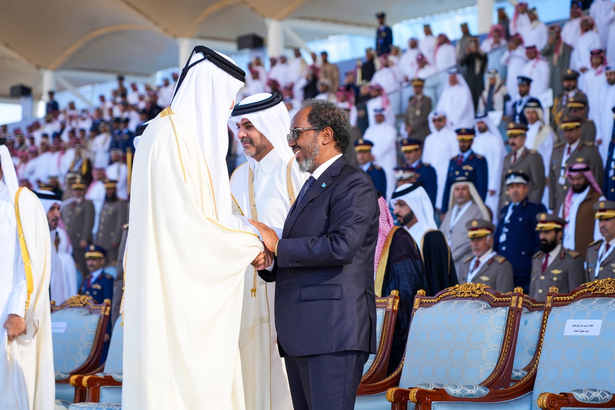 M/weyne Xasan iyo Amiirka Qatar oo tababar usoo xiray ciidamo cirka ah