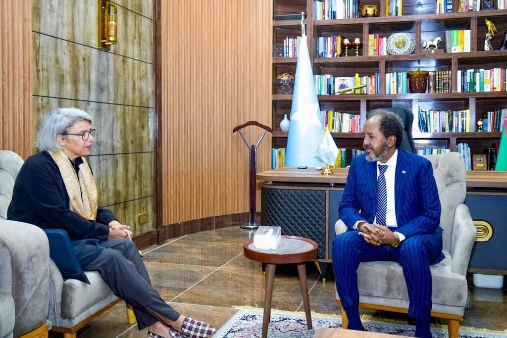 Xasan Sheekh oo Midowga Yurub uga mahadceliyay garab istaagga Soomaaliya